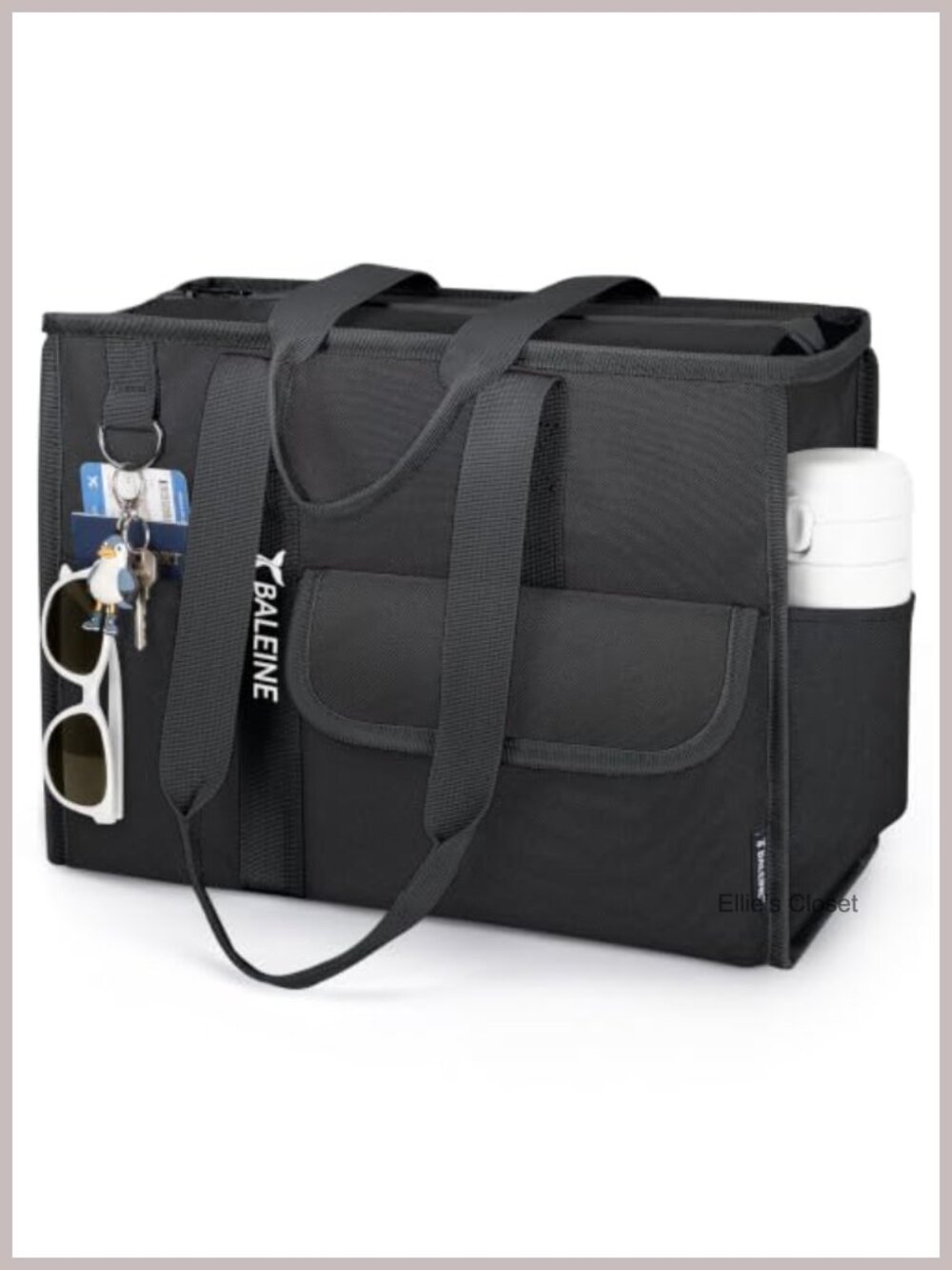 Utility Tote Bag Polyester Water-Resistant Zipper for Work Travel